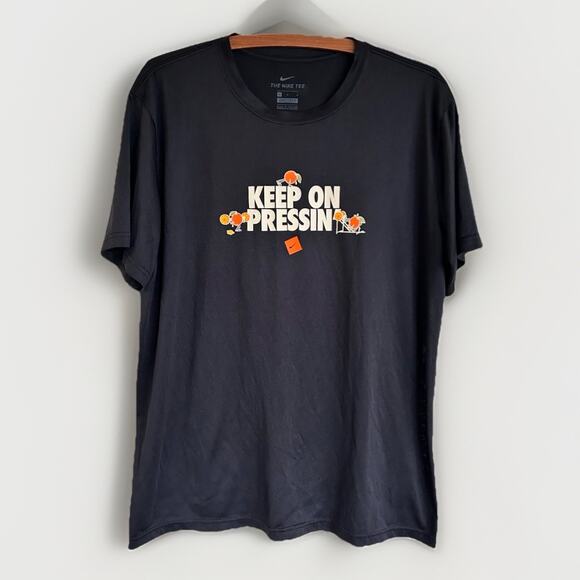 Nike Athletic Shirt “Keep on Pressin’” Dri-Fit Training T-Shirt Orange Juice L - Picture 1 of 5